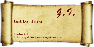 Getto Imre névjegykártya